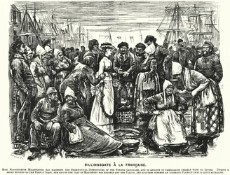 Punch cartoon: Billingsgate a la Francaise (engraving)