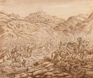 Charge of the Cavalry of the rear Guard at the Battle of Tezeen