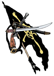 Pirate Pavilion Decorated Skull, Sabres Illustration from 