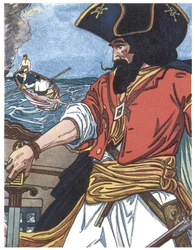 Portrait of a pirate. Illustration from 