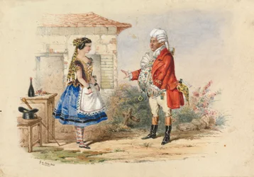 Adina and Dr. Dulcamara, Scene from Donizetti