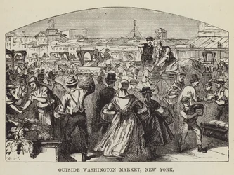 Outside Washington Market, New York