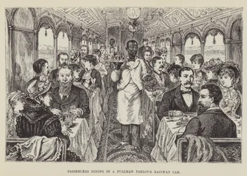 Passengers Dining in a Pullman Parlour Railway Car