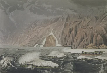 Expedition Doubling Cape Barrow, July 25 1821, from Narrative of a Journey to the Shores of the Polar Sea in the Years 1819-22 by Sir John Franklin engraved by Edward Finden