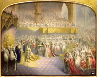 Her Most Gracious Majesty Queen Victoria (1819-1901) receiving the Sacrament at her Coronation, 28th June 1838