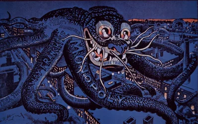 Big business trusts in US, greedy octopus of monopoly