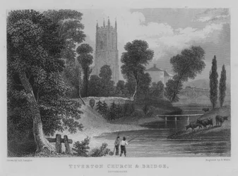 Tiverton Church and Bridge, Devonshire