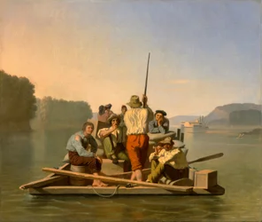 Lighter Relieving a Steamboat Aground