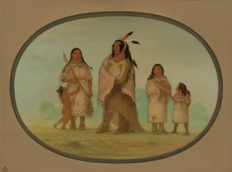 Assinneboine Warrior and His Family