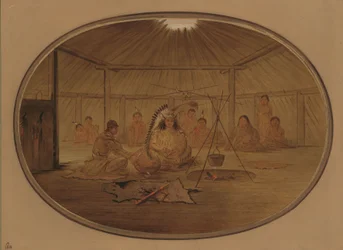 Catlin Feasted by the Mandan Chief, 1861-1869