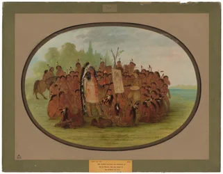 Catlin Painting the Portrait of Mah-to-toh-pa - Mandan