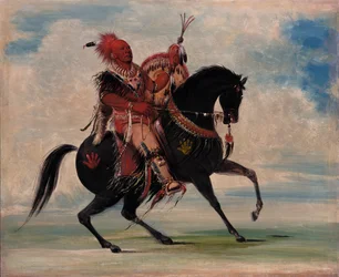 Kee-o-kúk, The Watchful Fox, Chief of the Tribe, on Horseback