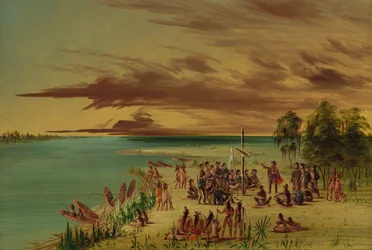 La Salle Claiming Louisiana for France, April 9, 1682, 1847-1848