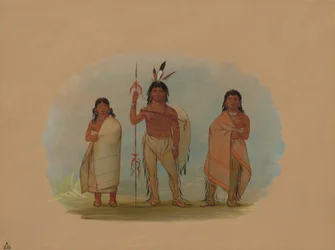 Ottowa Chief, His Wife, and a Warrior