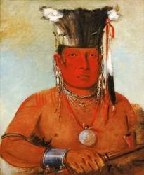 Sháw-da-mon-née, There He Goes, a Brave, 1832