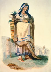 Sioux mother with baby in a cradleboard