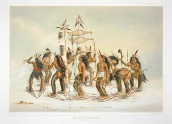 Snowshoe Dance at First Snowfall. Ojibwa