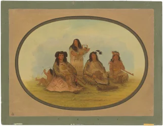The Sioux Chief with Several Indians
