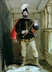 Hamilton of Bothwellhaugh about to Shoot the Regent Murray, at Linlithgow, on 23 January, 1570