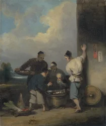 Men Round the Food Vendor’s Stall