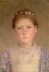 The Daisy Wreath - A Study in Low Light, 1890