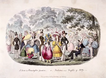 A Scene in Kensington Gardens - Fashion and Frights of 1829