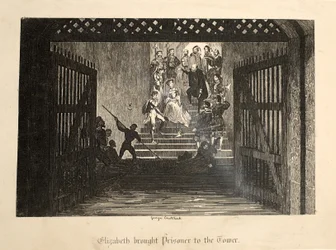 Elizabeth Brought Prisoner to the Tower, from The Tower of London