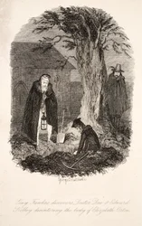 Guy Fawkes Discovers Doctor Dee & Edward Kelley Disinterring the Body of Elizabeth Orton, Illustration from Guy Fawkes, or the Gunpowder Treason: an Historical Romance, by William Harrison Ainsworth