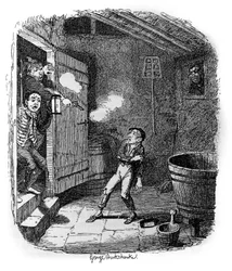 Illustration for Oliver Twist by Charles Dickens, by George Cruikshank