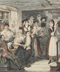 Jack Sheppard Gets Drunk and Orders His Mother Off, Illustration from Jack Sheppard: A Romance by William Harrison Ainsworth