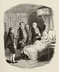 Oliver waited on by the Bow Street Runners, from 