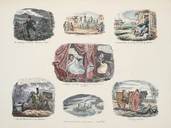 Series of Illustrations Regarding the Advantages and Shortcomings of Possessing a Wooden Leg, 1828