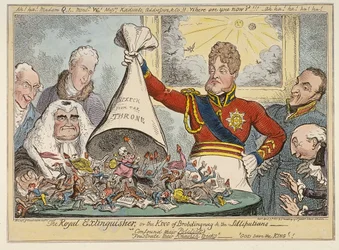 The Royal Extinguisher, or the King of Brobdingnag & the Lilliputians