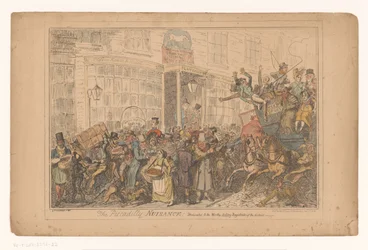 Traffic Chaos Outside the Old White Horse Cellar Hotel in Piccadilly