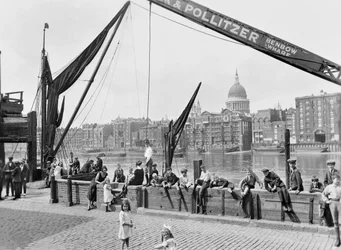 Bankside, West of Southwark Bridge, London