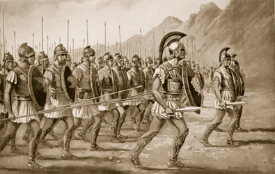 A Macedonian Phalanx, illustration from 