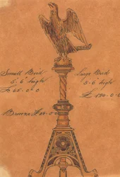 Designs executed for Jones and Willis, metal and wood-workers and church furniture manufacturers of Birmingham and London