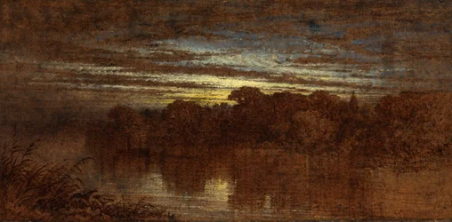 Twilight on the Avon, Ruins of Kenilworth Castle in the Distance