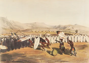 King Mpande Reviewing His Troops at Nonduengu