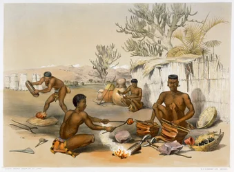 Zulu Blacksmiths at Work, 1849