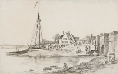 Bourne Bridge and Ostrich Creek off the river Orwell, with 