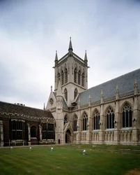 Gothic art: view of Saint John College founded in 1511 by the Countess of Richmond