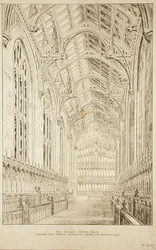 New College Chapel: Interior View Showing Alternative Design for Proposed Roof