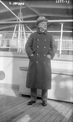Ernesto Nathan, on the ocean liner America from Italy to New York, 1915