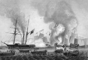 The Destruction of the Chinese War Junk in Ansons Bay, 7 January 1841