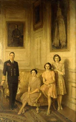 The Royal Family: King George VI, Queen Elizabeth and their two daughters, Princess Margaret and Princess Elizabeth