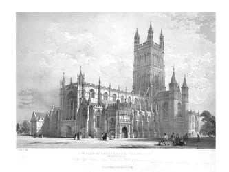 S.W. View of Gloucester Cathedral