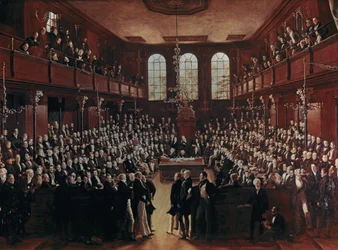 House of Commons: The first reformed House of Commons during the moving of the address