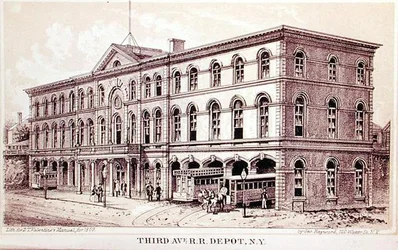 View of the Third Avenue Railroad Depot, Illustration for 