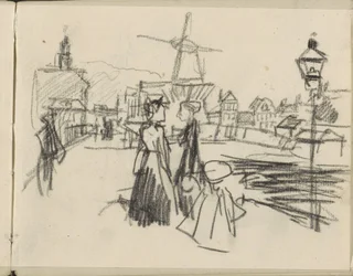 View of the Blekerspad in Amsterdam with the mill De Victor